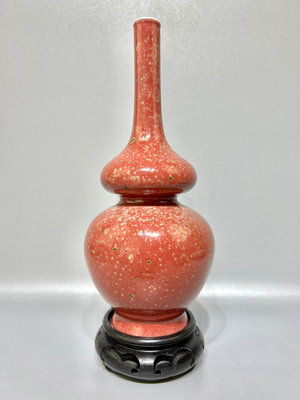 【二手】清光緒精品豇豆紅葫蘆瓶28510【木清院】古玩 收藏 古董