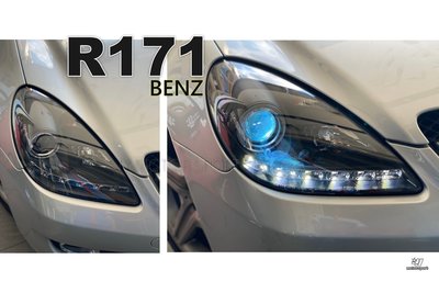 》傑暘國際車身部品《全新 實車 賓士 BENZ SLK R171 黑框 仿 R8 DRL 魚眼 頭燈 大燈