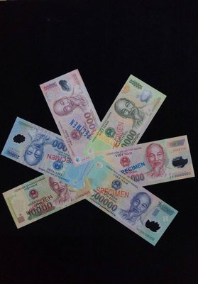 [佳佳拍賣]越南塑膠鈔樣鈔-一套6張,稀少.(免運費)即日起下標於8月後寄出.