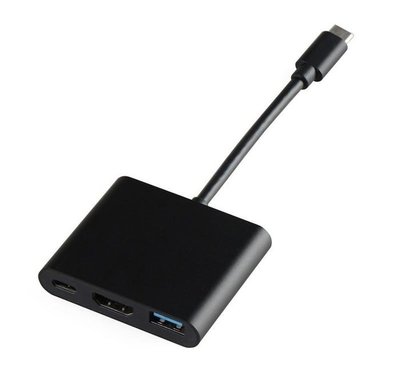 Type-C 轉接線 USB C HUB 3合一 HDMI USB3.0 擴充器 蘋果電腦 Macbook M1 黑色
