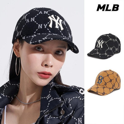 MLB 棒球帽 可調式硬頂羊毛 MONOGRAM系列 洋基/紅襪隊 (3ACPMW126-兩款任選)