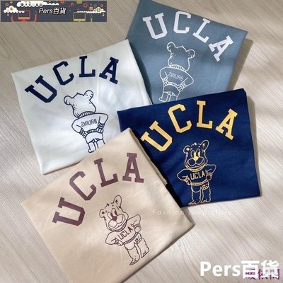 【熱賣精選】FJstore正韓 UCLA 大學熊熊 細絨布 短T 短袖
