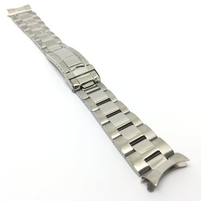 【錶帶家】20mm 代用勞力士 Rolex不銹鋼安全扣錶帶 水鬼 16610 116710 GMT 三板亮銀絲面實心鋼帶