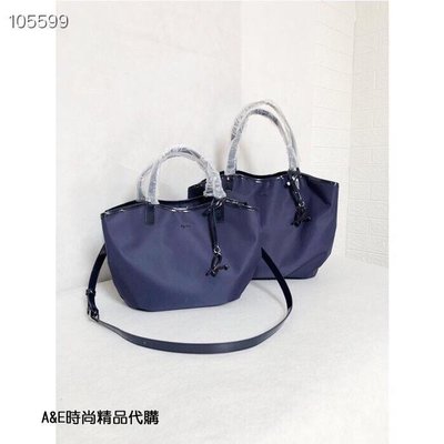 【熱賣精選】agnes.b 簡約時尚 精緻品牌標誌 實用輕便小號藍色手提斜背包 餃子包 日本