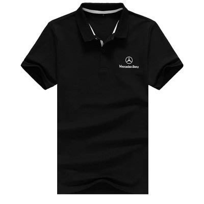 【熱賣精選】賓士Benz休閒短袖POLO衫翻領T恤(黑色)-LK9784