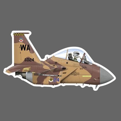 F-15C 第65攻擊中隊 內利斯空軍基地 沙漠迷彩側衛 Q版 軍機 貼紙