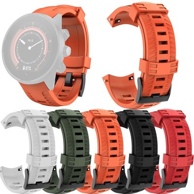 森尼3C-於頌拓Suunto 9鬆拓運動款硅膠手錶帶 Suunto9 Baro輪胎硅膠錶帶 足球紋錶帶 24mm-品質保證