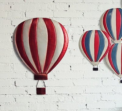 【熱賣精選】鐵質熱氣球裝飾品 立體壁掛 復古美式牆壁掛飾 818A