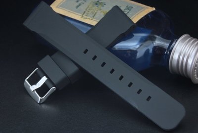 20mm 22mm 高質感平面双削邊黑色矽膠錶帶不鏽鋼扣替代citizen seiko zeno貼心雙錶圈