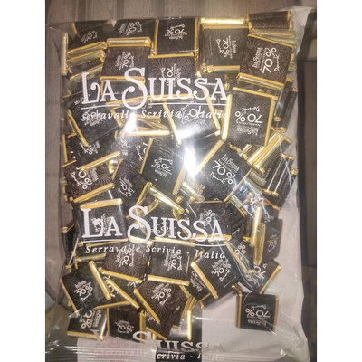 LA SUISSA 蘿莎巧克力 黑巧克力薄片 70% 義大利進口 1公斤裝 特價