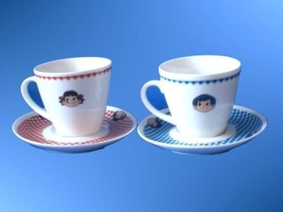 【不二家海盜屋】不二家正版--peko牛奶妹咖啡杯--杯子+盤子(共4件)--批發價499元