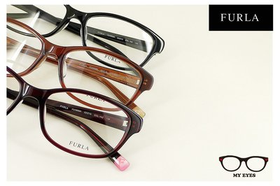 【My Eyes 瞳言瞳語】Furla 義大利品牌 酒紅色膠框光學眼鏡 簡約俏皮風 舒適高鼻托 (VU4368K)