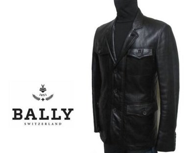 fyfy名牌精品老闆瘋了最後出清很新義大利製Bally黑色頂級小羊皮皮衣西裝式長皮衣原價近10萬現899 1元起標