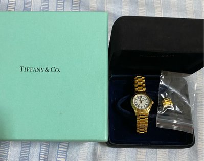 Tiffany 手錶 金錶 女錶 付絨布盒