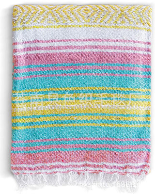 墨西哥流蘇毛毯瑜伽毯野餐毯沙發毯飄窗墊130X180CM戶外毯