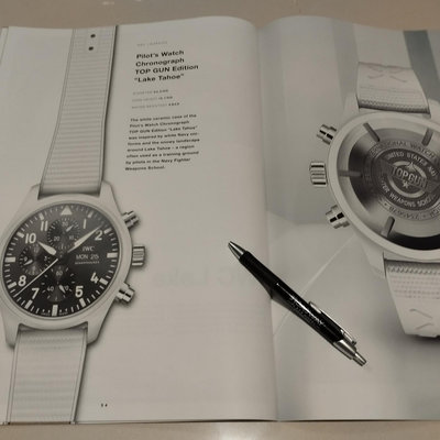 瑞士印刷 IWC 原廠 大尺寸 型錄 目錄 全彩75頁 飛行員 TOP GUN 萬年曆 腕錶 沙漠 陶瓷 迷彩 計時 mojave tahoe woodland