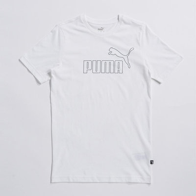 PUMA 基本系列 ESS+ 大Logo 短袖T恤 短T 短袖上衣 E.SO瘦子同款 84988302 白T