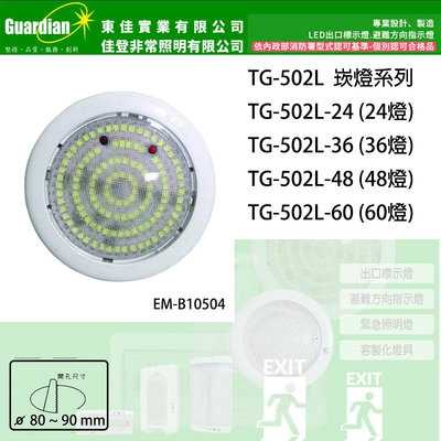 🚛Guardian 東佳實業 崁入式 LED 緊急照明 停電照明 崁燈 TG-502L 系列 消防認證品