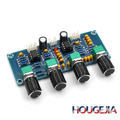 CCの屋Houg XH-A901 NE5532 音板前置放大器前置放大器,帶高音低音音量調節前置放大器音調控制器,適用於