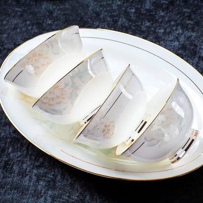 景德鎮陶瓷餐具碗家用中式防燙高腳碗4/6/10個裝吃飯碗面碗微波爐~特價