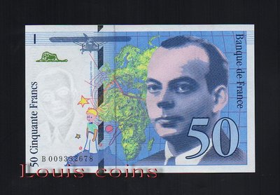 【Louis Coins】B1727-FRANCE-1993法國紙鈔.50 francs法國小王子