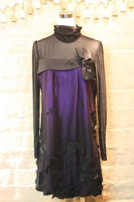 【性感貝貝2館】Kae Keei 黑紫色花朵蝴蝶結洋裝小禮服, Nara IF Catworld ZARA依芙日系