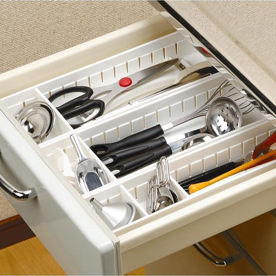 進口自由分隔抽屜餐具收納盒廚房櫥柜小物件工具可疊加整理盒