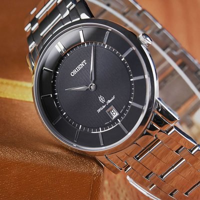 【時光鐘錶公司】ORIENT 東方 FGW01005B SLIM 超薄 藍寶石鏡面 日期 鋼錶帶 石英錶