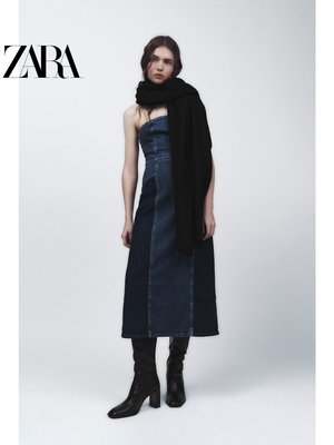 ZARA 秋冬新款 女裝 黑色基本款保暖針織圍巾 5987201 800