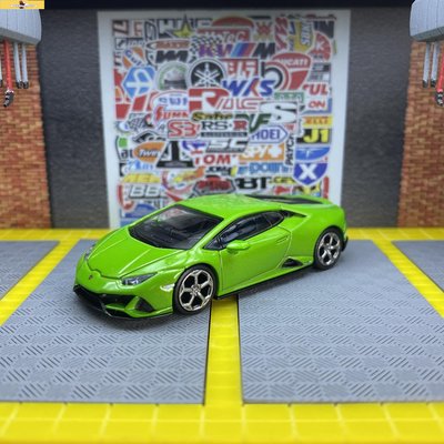 促銷打折 MINI GT #328 1:64 蘭博基尼颶風 EVO 綠色 仿真合金汽車模型擺件