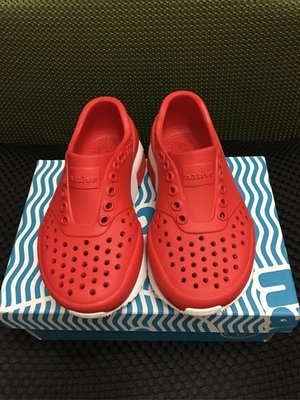 native LENNOX CHILD 雷諾鞋(小童)(C)8蘋果紅x貝殼白 全新～尺寸C8