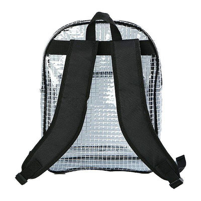 現貨 防靜電全PVC無塵包背包透明網格雙肩包工具背包黑色PVC長30*寬12*