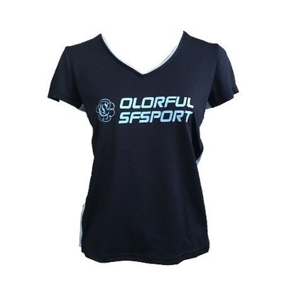 塞爾提克~SOFO SPORTS 女生V領 吸濕快排 運動短袖T恤 修飾接邊設計(深藍)直購390.NIKE參考