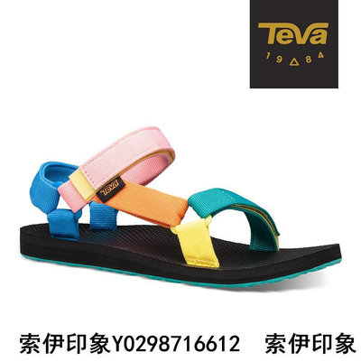 TEVA女 Original Universal 經典緹花織帶涼鞋/雨鞋/水鞋-90S彩色 (原廠現貨)-索伊印象