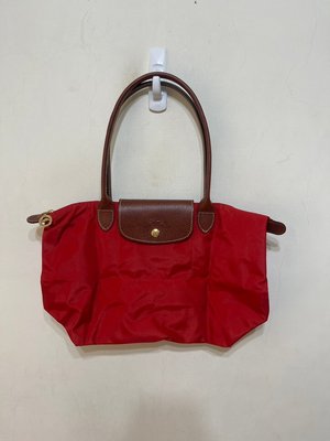 「 二手包 」 LONGCHAMP 手提肩背包（橘紅）185