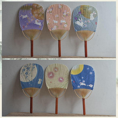 團扇 空白書法繪畫扇子 跳舞扇日用 紙製印花日本風格竹扇 工藝扇