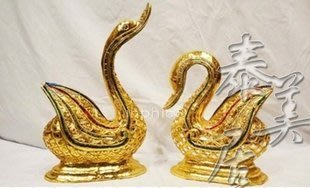 INPHIC-東南亞木雕泰國工藝品木雕擺飾家居擺設家裝飾品天鵝金色