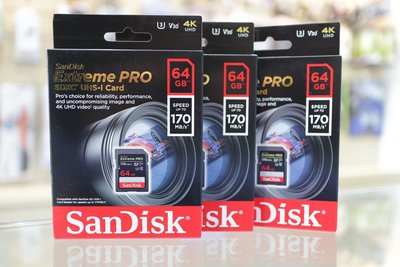 【日產旗艦】SanDisk Extreme Pro SDXC 64GB 64G 170MB U3 公司貨 SD 記憶卡