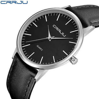 CRRJU/卡俊 2117男士休閑皮帶手錶 復古商務簡約超薄手錶時尚男錶