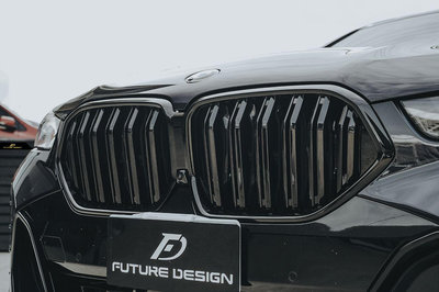 【政銓企業有限公司】BMW G06 X6 LCI 小改款 專用 雙線 全亮黑 水箱罩 現貨 免費安裝