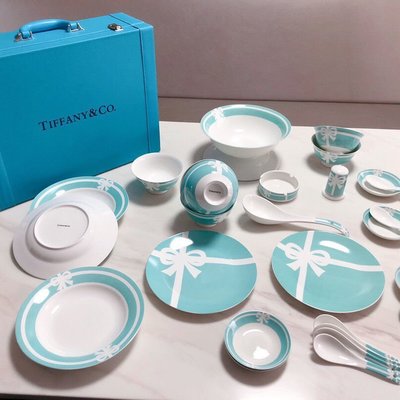 100原廠％Tiffany 景德鎮碗碟套裝骨瓷陶瓷餐具歐式碗盤家用瓷器