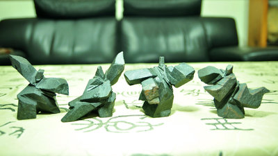 蘇瑞鹿老師   舞動太極  石雕創作 - 4件  迷你品組   四小天王 3