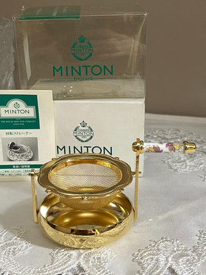 日本 Wedgwood Minton 明頓金色骨瓷茶濾 高檔
