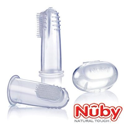 瘋狂寶寶**Nuby 自然乳感系列矽膠指套牙刷(附盒)(048526505258)每天下午二點結單,當天出貨