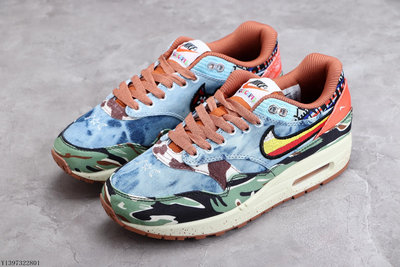 Nike Air Max 1 SP Heavy 拼接 牛仔 運動虎紋迷彩 DN1803-900男【ADIDAS x NIKE】