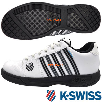 K-SWISS 06781-173 白×黑 皮質休閒運動鞋【防水、防污、止滑，有12號】161K 免運費加贈襪子
