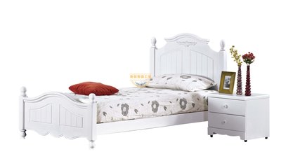 [新荷傢俱] Y 167 ☆法式3.5尺白色單人床架(另有5尺/6尺雙人床) 雙人床 雙人床台 法式床 歐式床架