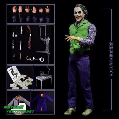 【熱賣精選】蝙蝠俠周邊SHF小丑joker 希斯萊杰 1/6布衣可動手辦蝙蝠俠黑暗騎士模型擺件