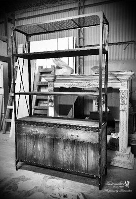 法國仿舊鐵藝 TASTEMAKER LOFT 工業風 自製 鐵櫃 收納櫃 鐵架 仿舊 4層置物櫃 鐵架成列櫃