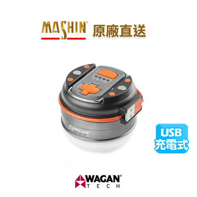 【麻新電子】WAGAN 多功能LED露營燈 充電式 短版 (4302)